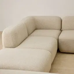 Capri Pearl Beige Modular Corner Sofa - Left Chaise