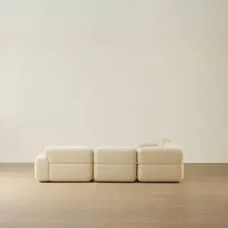 Capri Pearl Beige Modular Corner Sofa - Left Chaise