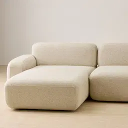 Capri Pearl Beige 3 Pieces Modular Left Chaise Sofa