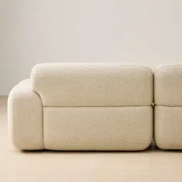 Capri Pearl Beige 3 Pieces Modular Left Chaise Sofa