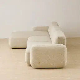 Capri Pearl Beige 3 Pieces Modular Left Chaise Sofa