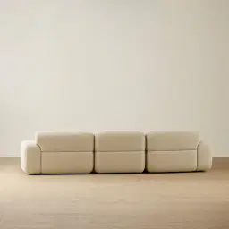 Capri Pearl Beige 3 Pieces Modular Left Chaise Sofa