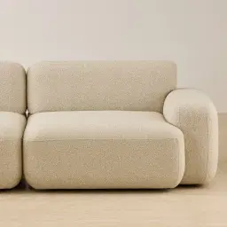 Capri Pearl Beige 3 Pieces Modular Left Chaise Sofa