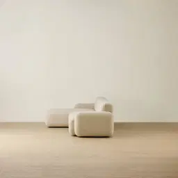 Capri Pearl Beige 3 Pieces Modular Left Chaise Sofa