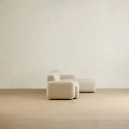 Capri Pearl Beige 3 Pieces Modular Right Chaise Sofa