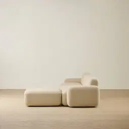 Capri Pearl Beige 4 Pieces Sofa with Ottoman