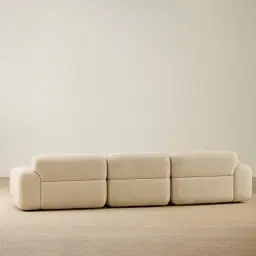 Capri Pearl Beige 4 Pieces Sofa with Ottoman