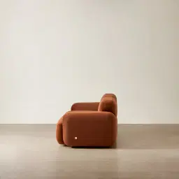 Capri Copper Brown Velveteen 2 Pieces Sofa