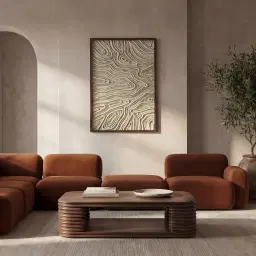 Capri Copper Brown Velveteen 2 Pieces Sofa