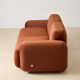 Capri Copper Brown Velveteen 2 Pieces Sofa