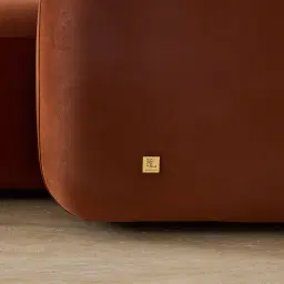 Capri Copper Brown Velveteen 3 Pieces Modular Right Chaise Sofa