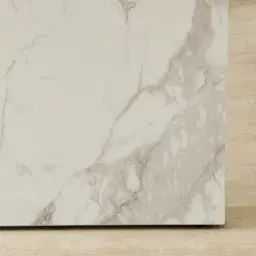 Port Lucienne Glossy Statuario White Sintered Stone Dining Table 240x118cm