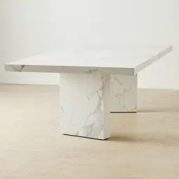 Port Lucienne Glossy Statuario White Sintered Stone Dining Table 240x118cm