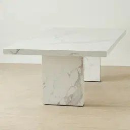 Port Lucienne Glossy Statuario White Sintered Stone Dining Table 240x118cm
