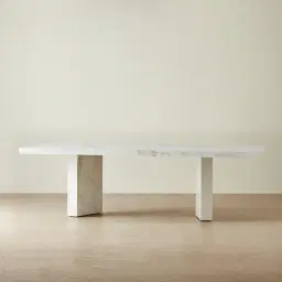 Port Lucienne Glossy Statuario White Sintered Stone Dining Table 240x118cm