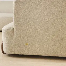 Calma Pearl Beige Fabric 4 Pieces Modular Corner Sofa with Right Arm and Left Cuddler