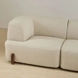 Calma Pearl Beige Fabric 4 Pieces Modular Corner Sofa with Left Arm and Right Cuddler