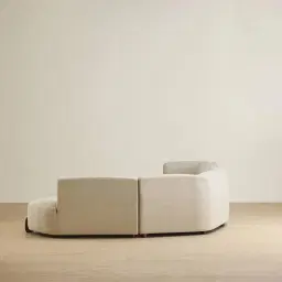 Calma Pearl Beige Fabric 4 Pieces Modular Corner Sofa with Left Arm and Right Cuddler