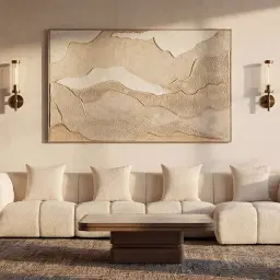 Amity Stone Cream Woven Fabric 4 Pieces Modular Sofa with Right Chaise