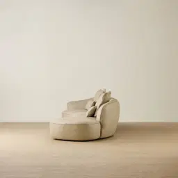 Spencer Almond Cream Leather 3 Pieces Modular Sofa with Left Arm and Right Terminal