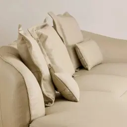 Spencer Almond Cream Leather 3 Pieces Modular Sofa with Right Arm and Left Terminal