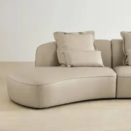 Spencer Milk Coffee Leather 3 Pieces Modular Sofa with Left Arm and Right Terminal