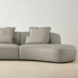 Spencer Milk Coffee Leather 3 Pieces Modular Sofa with Left Arm and Right Terminal