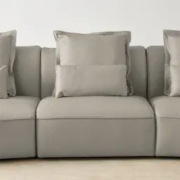 Spencer Milk Coffee Leather 3 Pieces Modular Sofa with Left Arm and Right Terminal