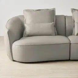 Spencer Milk Coffee Leather 3 Pieces Modular Sofa with Left Arm and Right Terminal