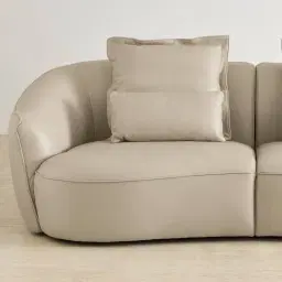 Spencer Milk Coffee Leather 3 Pieces Modular Sofa with Left Arm and Right Terminal