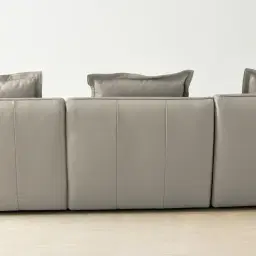 Spencer Milk Coffee Leather 3 Pieces Modular Sofa with Left Arm and Right Terminal