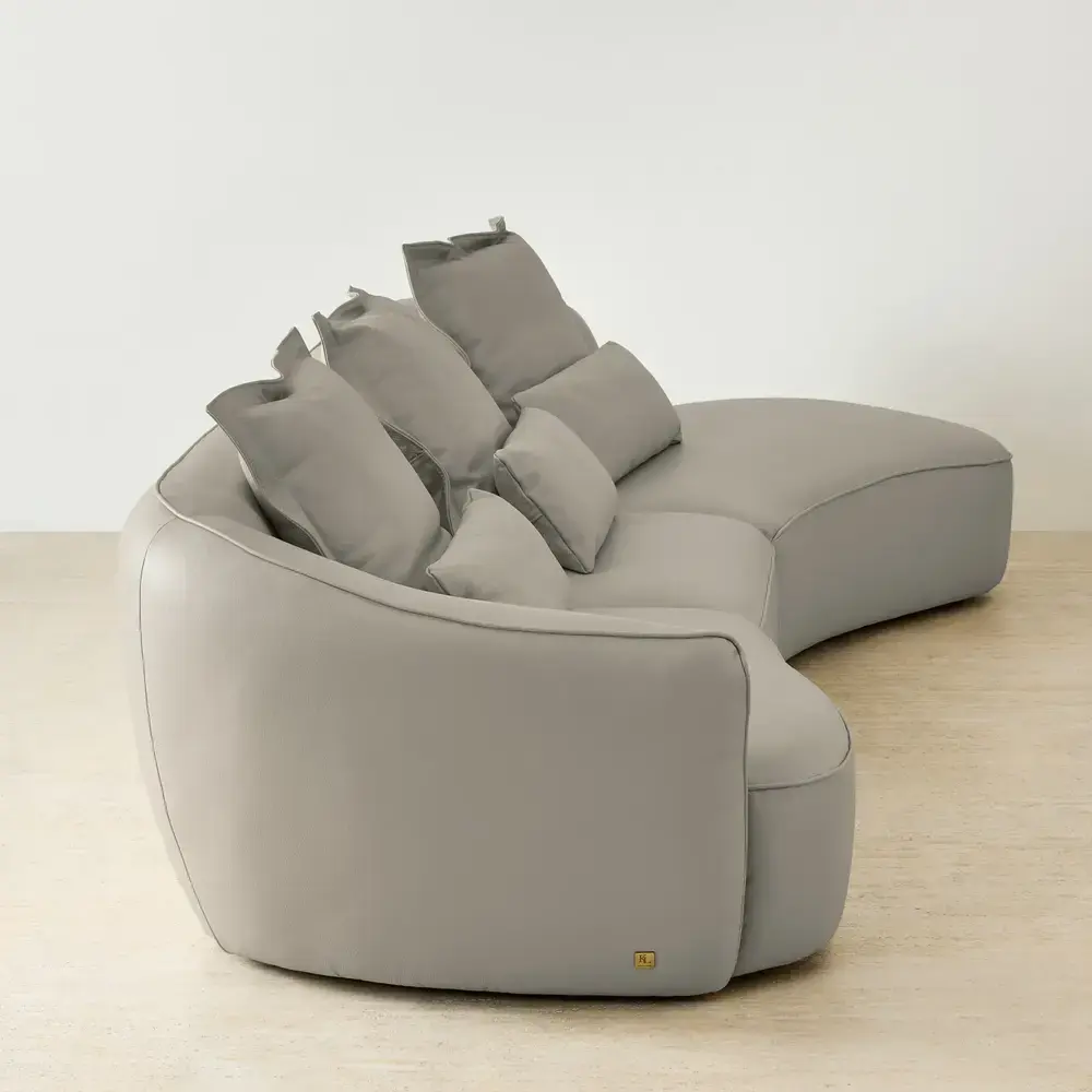 Spencer Milk Coffee Leather 3 Pieces Modular Sofa with Left Arm and Right Terminal