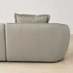 Spencer Milk Coffee Leather 3 Pieces Modular Sofa with Left Arm and Right Terminal