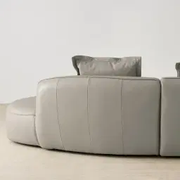 Spencer Milk Coffee Leather 3 Pieces Modular Sofa with Left Arm and Right Terminal