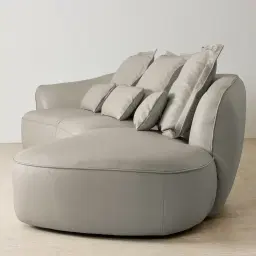 Spencer Milk Coffee Leather 3 Pieces Modular Sofa with Left Arm and Right Terminal