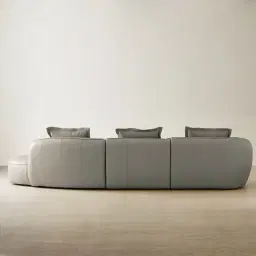 Spencer Milk Coffee Leather 3 Pieces Modular Sofa with Left Arm and Right Terminal