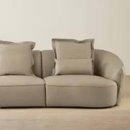 Spencer Milk Coffee Leather 3 Pieces Modular Sofa with Right Arm and Left Terminal