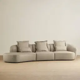 Spencer Milk Coffee Leather 3 Pieces Modular Sofa with Right Arm and Left Terminal