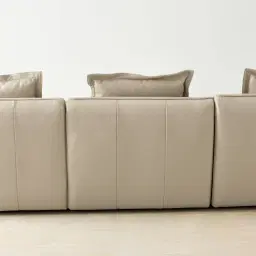 Spencer Milk Coffee Leather 3 Pieces Modular Sofa with Right Arm and Left Terminal