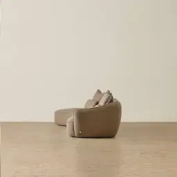 Spencer Coffee Brown Nubuck Leather 3 Pieces Modular Sofa with Right Arm and Left Terminal