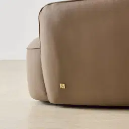 Spencer Coffee Brown Nubuck Leather 3 Pieces Modular Sofa with Right Arm and Left Terminal