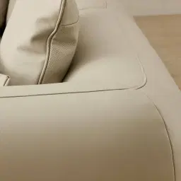 Marvie Champagne Beige Semi Aniline Leather 3 Pieces Modular Sofa