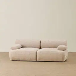 Pebbla Tuscan Sand Fabric 2 Pieces Modular Sofa