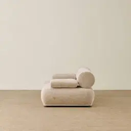 Pebbla Tuscan Sand Fabric 2 Pieces Modular Sofa