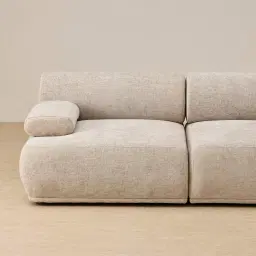 Pebbla Tuscan Sand Fabric 2 Pieces Modular Sofa