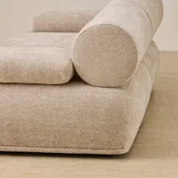 Pebbla Tuscan Sand Fabric 2 Pieces Modular Sofa