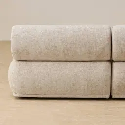 Pebbla Tuscan Sand Fabric 2 Pieces Modular Sofa