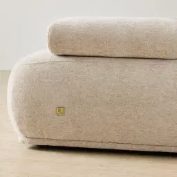 Pebbla Tuscan Sand Fabric Modular Corner Sofa with Left Arm Wide and Right Terminal