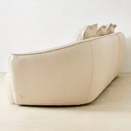 Spencer Almond Cream Leather 3 Pieces Modular Sofa