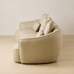 Spencer Almond Cream Leather 3 Pieces Modular Sofa